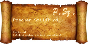 Poscher Szilárd névjegykártya